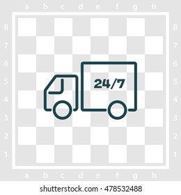 Web line icon. Hour shipping