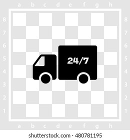 Web line icon. Hour shipping