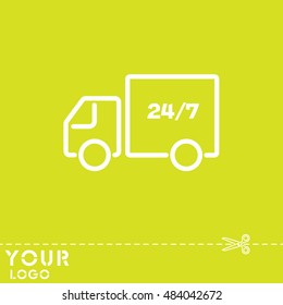 Web line icon. Hour shipping