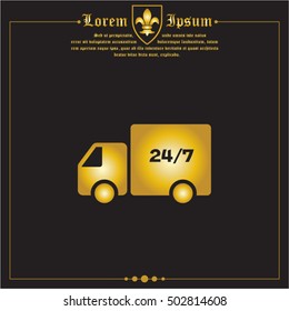 Web line icon. Hour shipping