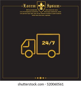 Web line icon. Hour shipping