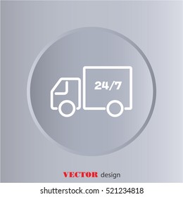Web line icon. Hour shipping