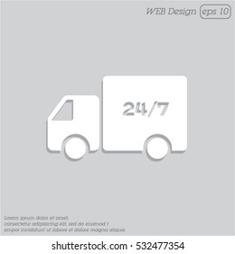 Web line icon. Hour shipping