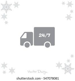 Web line icon. Hour shipping