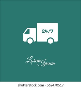 Web line icon. Hour shipping