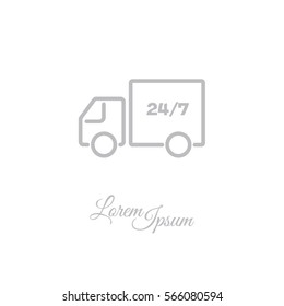 Web line icon. Hour shipping