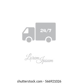 Web line icon. Hour shipping