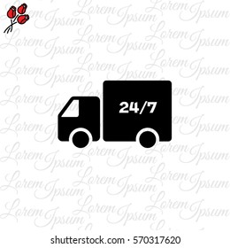 Web line icon. Hour shipping