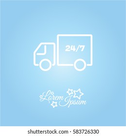 Web line icon. Hour shipping