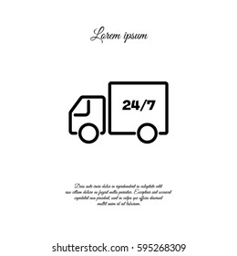 Web line icon. Hour shipping