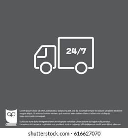 Web line icon. Hour shipping