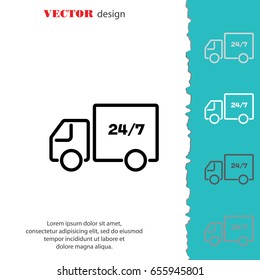 Web line icon. Hour shipping