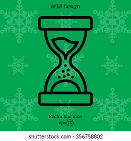 Web line icon. Hourglass