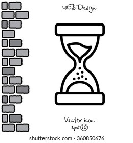 Web line icon. Hourglass
