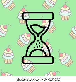 Web line icon. Hourglass