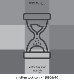 Web line icon. Hourglass