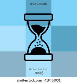 Web line icon. Hourglass