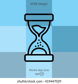 Web line icon. Hourglass