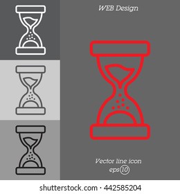 Web line icon. Hourglass