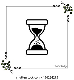 Web line icon. Hourglass