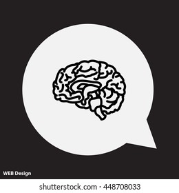 Web line icon. Human brain