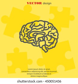 Web line icon. Human brain
