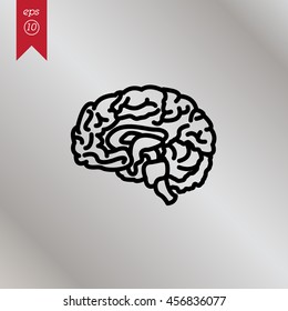 Web line icon. Human brain