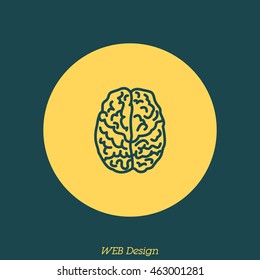 Web line icon. Human brain