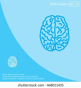 Web line icon. Human brain