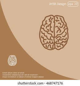 Web line icon. Human brain
