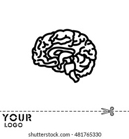 Web line icon. Human brain