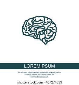 Web line icon. Human brain