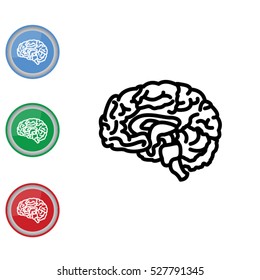 Web line icon. Human brain
