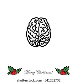 Web line icon. Human brain