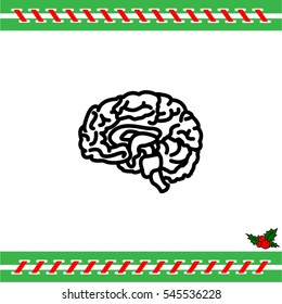Web line icon. Human brain