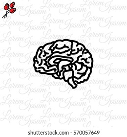 Web line icon. Human brain