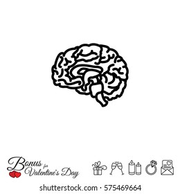 Web line icon. Human brain