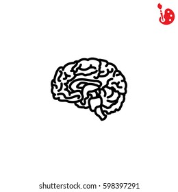 Web line icon. Human brain