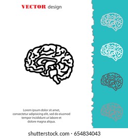 Web line icon. Human brain