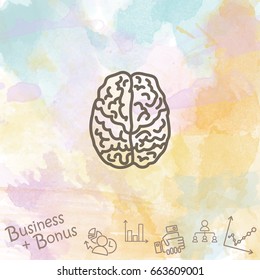 Web line icon. Human brain