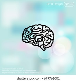 Web line icon. Human brain