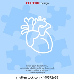 Web line icon. Human heart