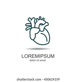 Web line icon. Human heart