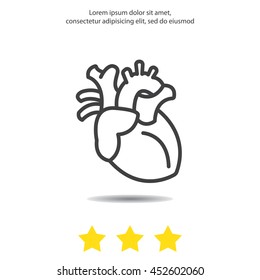 Web line icon. Human heart
