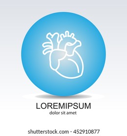 Web line icon. Human heart