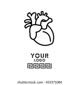 Web line icon. Human heart