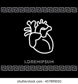 Web line icon. Human heart