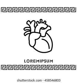 Web line icon. Human heart