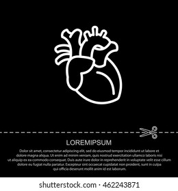 Web line icon. Human heart