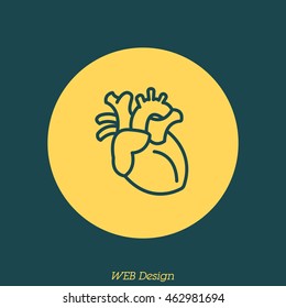 Web line icon. Human heart